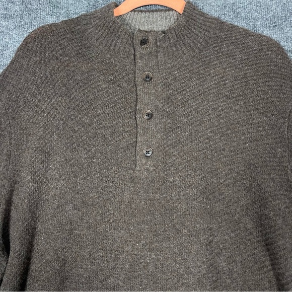 NWT Joseph Abboud Mens 2XLT Mock Neck Henley Sweater Wool Blend Button Pullover - Picture 5 of 8
